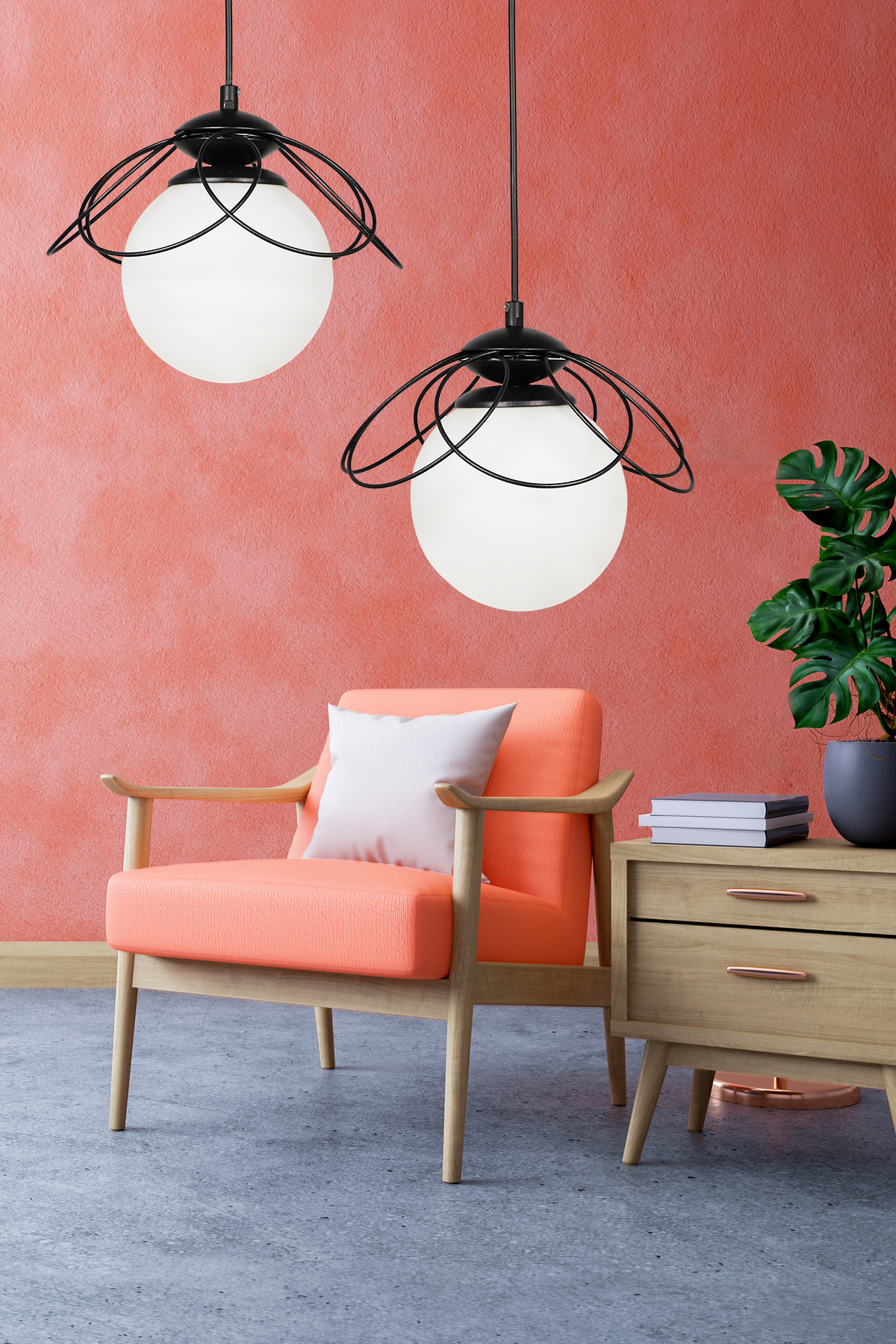 Dünya Chandelier Black
